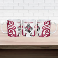 North Harbour Rugby New Zealand Ceramic Mug Aotearoa Maori Pukana Tiki Mascot