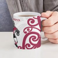 North Harbour Rugby New Zealand Ceramic Mug Aotearoa Maori Pukana Tiki Mascot