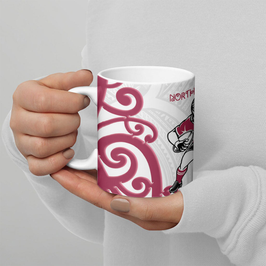 North Harbour Rugby New Zealand Ceramic Mug Aotearoa Maori Pukana Tiki Mascot