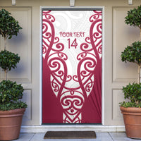North Harbour Custom Rugby New Zealand Door Cover Aotearoa Maori Pukana Tiki Mascot