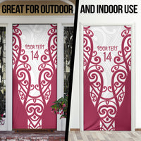 North Harbour Custom Rugby New Zealand Door Cover Aotearoa Maori Pukana Tiki Mascot