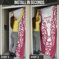 North Harbour Custom Rugby New Zealand Door Cover Aotearoa Maori Pukana Tiki Mascot