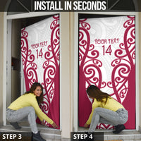 North Harbour Custom Rugby New Zealand Door Cover Aotearoa Maori Pukana Tiki Mascot