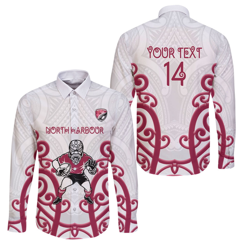 North Harbour Custom Rugby New Zealand Family Matching Off The Shoulder Long Sleeve Dress and Hawaiian Shirt Aotearoa Maori Pukana Tiki Mascot