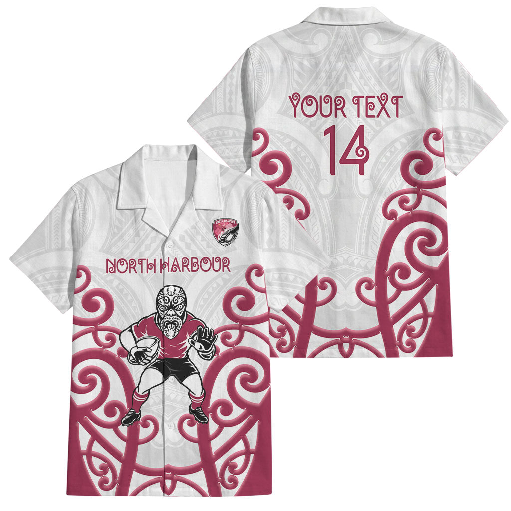North Harbour Custom Rugby New Zealand Family Matching Off Shoulder Maxi Dress and Hawaiian Shirt Aotearoa Maori Pukana Tiki Mascot