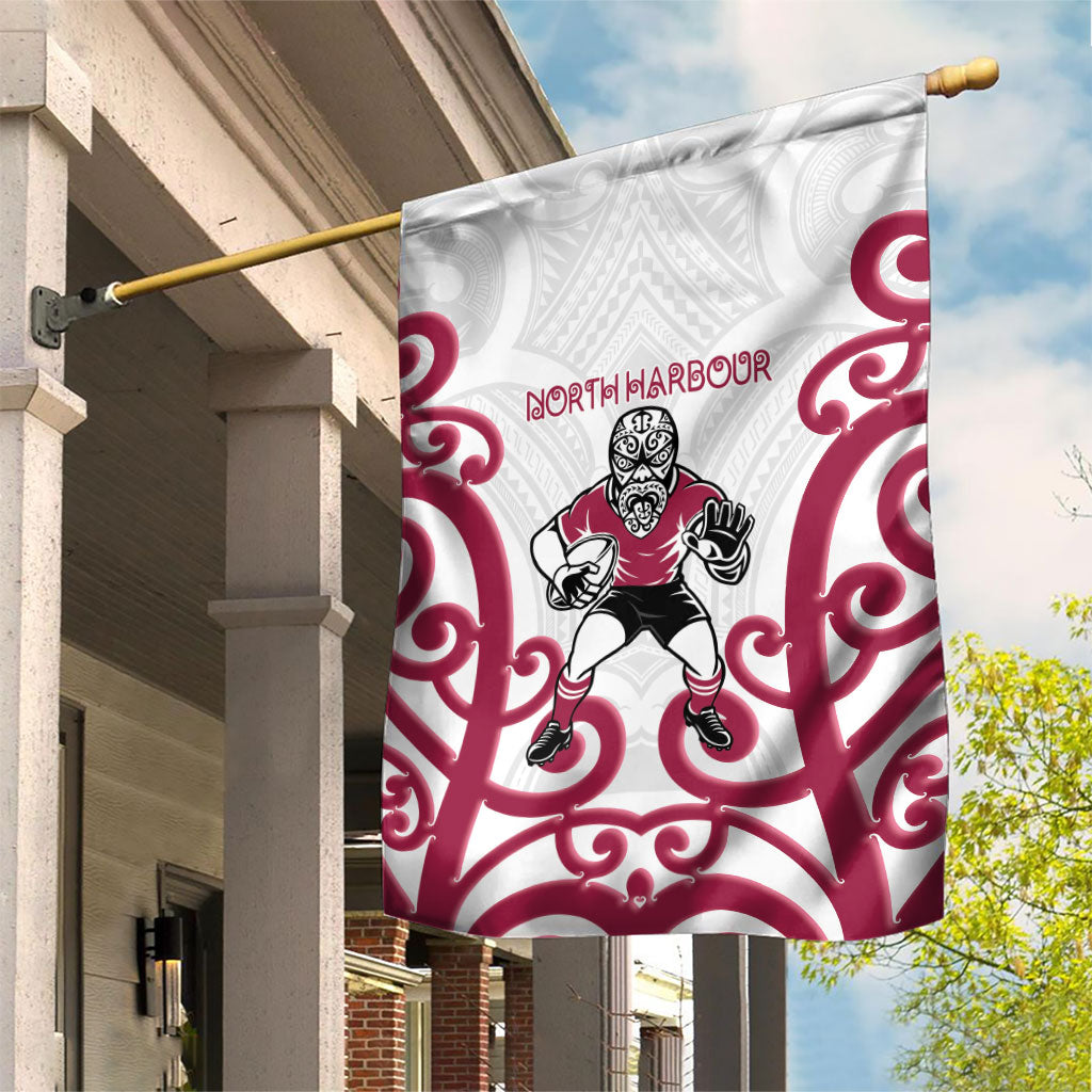 North Harbour Rugby New Zealand Garden Flag Aotearoa Maori Pukana Tiki Mascot