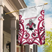 North Harbour Rugby New Zealand Garden Flag Aotearoa Maori Pukana Tiki Mascot