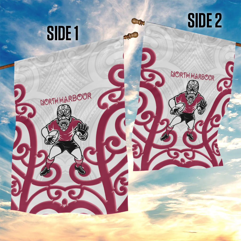 North Harbour Rugby New Zealand Garden Flag Aotearoa Maori Pukana Tiki Mascot