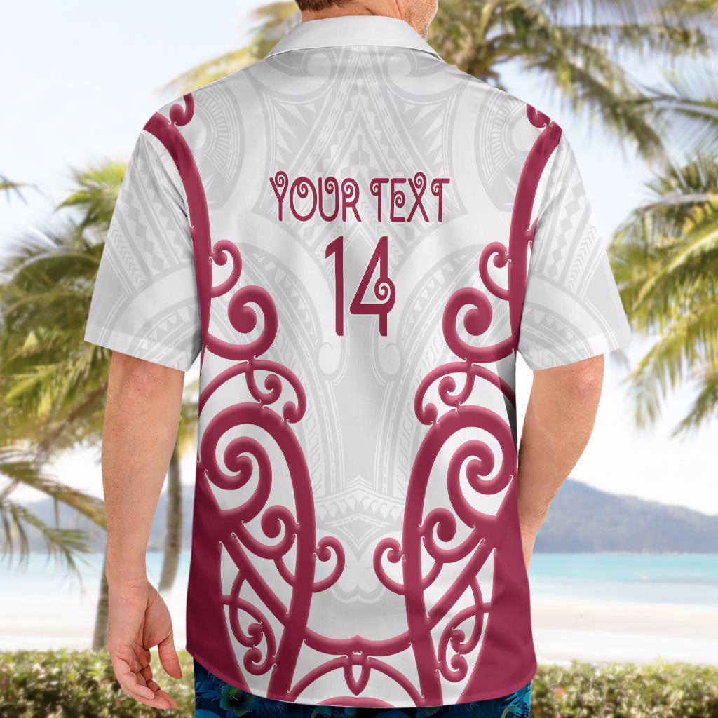 North Harbour Custom Rugby New Zealand Hawaiian Shirt Aotearoa Maori Pukana Tiki Mascot