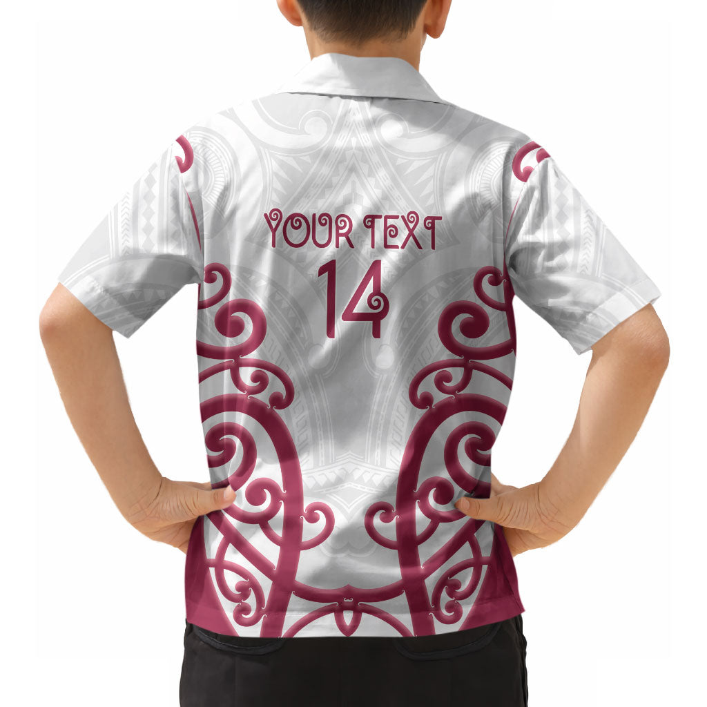 North Harbour Custom Rugby New Zealand Hawaiian Shirt Aotearoa Maori Pukana Tiki Mascot