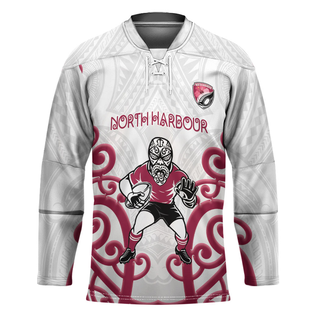 North Harbour Custom Rugby New Zealand Hockey Jersey Aotearoa Maori Pukana Tiki Mascot