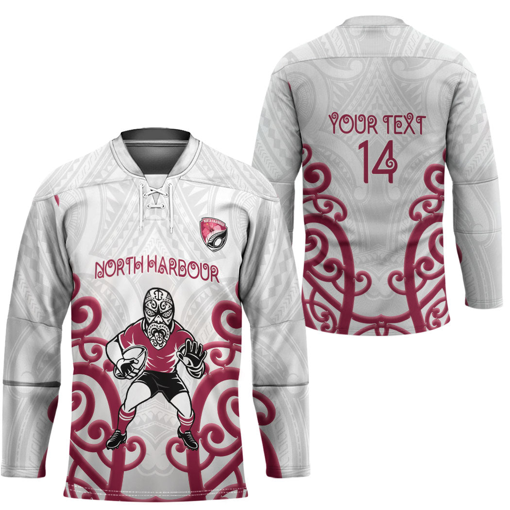North Harbour Custom Rugby New Zealand Hockey Jersey Aotearoa Maori Pukana Tiki Mascot
