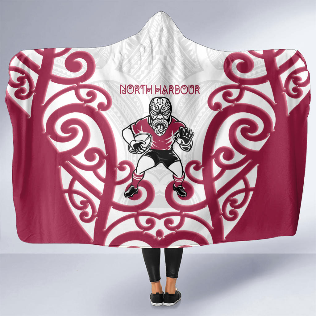 North Harbour Rugby New Zealand Hooded Blanket Aotearoa Maori Pukana Tiki Mascot