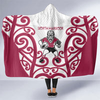 North Harbour Rugby New Zealand Hooded Blanket Aotearoa Maori Pukana Tiki Mascot