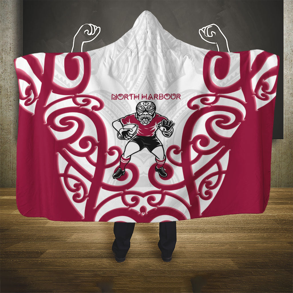 North Harbour Rugby New Zealand Hooded Blanket Aotearoa Maori Pukana Tiki Mascot