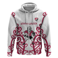 North Harbour Custom Rugby New Zealand Hoodie Aotearoa Maori Pukana Tiki Mascot