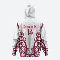 North Harbour Custom Rugby New Zealand Hoodie Aotearoa Maori Pukana Tiki Mascot