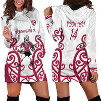 North Harbour Custom Rugby New Zealand Hoodie Dress Aotearoa Maori Pukana Tiki Mascot