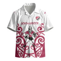 North Harbour Custom Rugby New Zealand Kid Hawaiian Shirt Aotearoa Maori Pukana Tiki Mascot