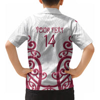 North Harbour Custom Rugby New Zealand Kid Hawaiian Shirt Aotearoa Maori Pukana Tiki Mascot
