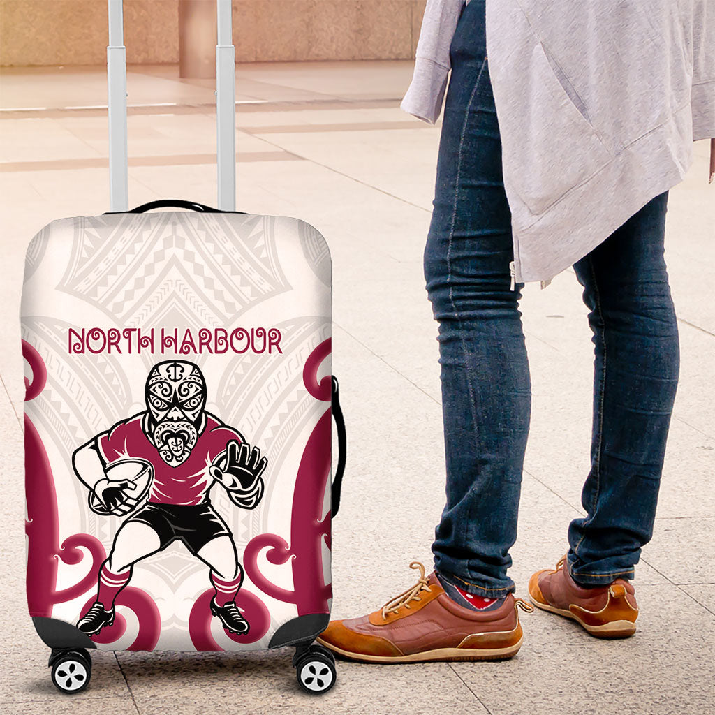 North Harbour Rugby New Zealand Luggage Cover Aotearoa Maori Pukana Tiki Mascot