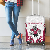 North Harbour Rugby New Zealand Luggage Cover Aotearoa Maori Pukana Tiki Mascot