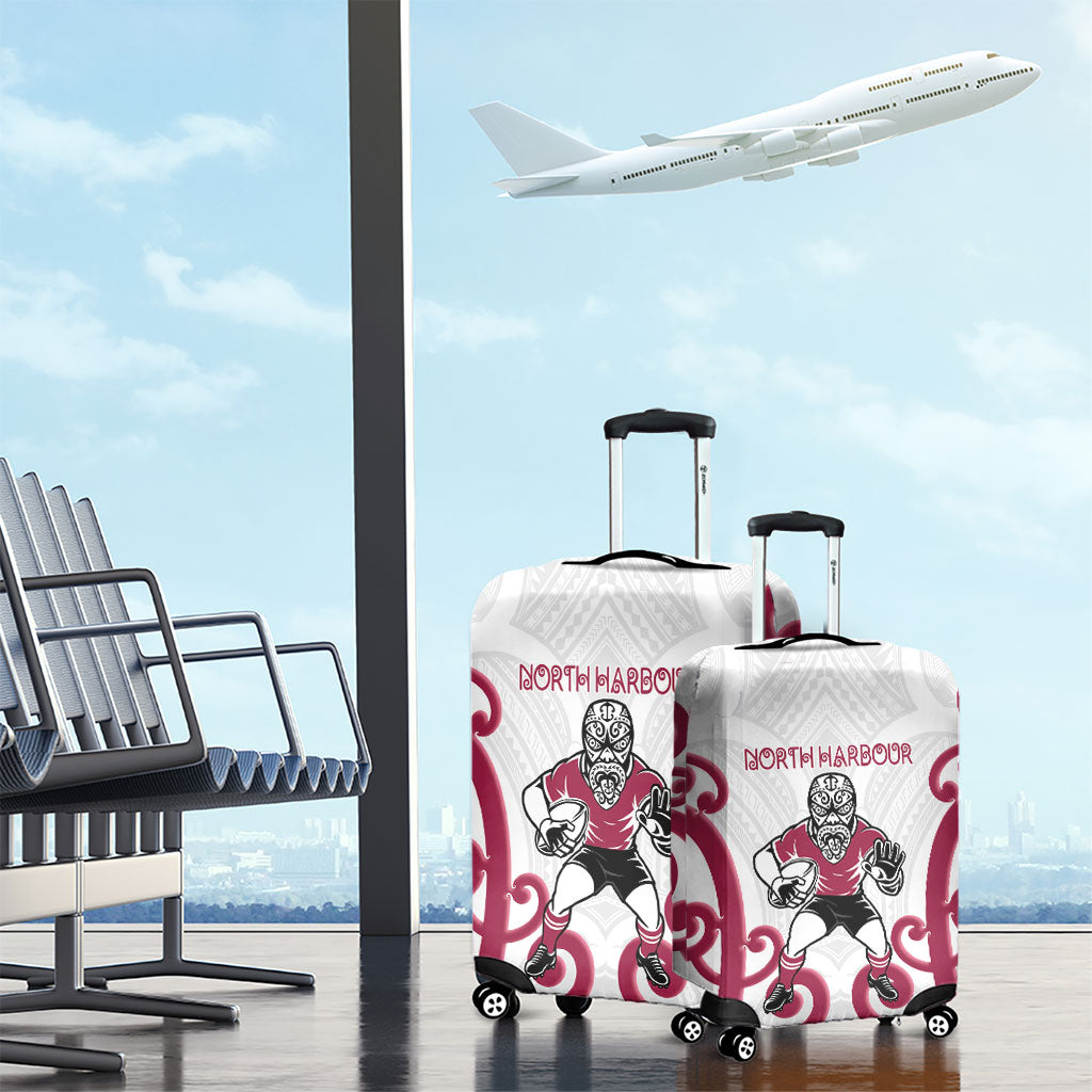 North Harbour Rugby New Zealand Luggage Cover Aotearoa Maori Pukana Tiki Mascot