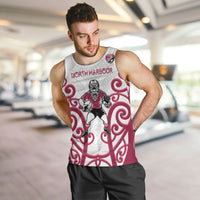 North Harbour Custom Rugby New Zealand Men Tank Top Aotearoa Maori Pukana Tiki Mascot