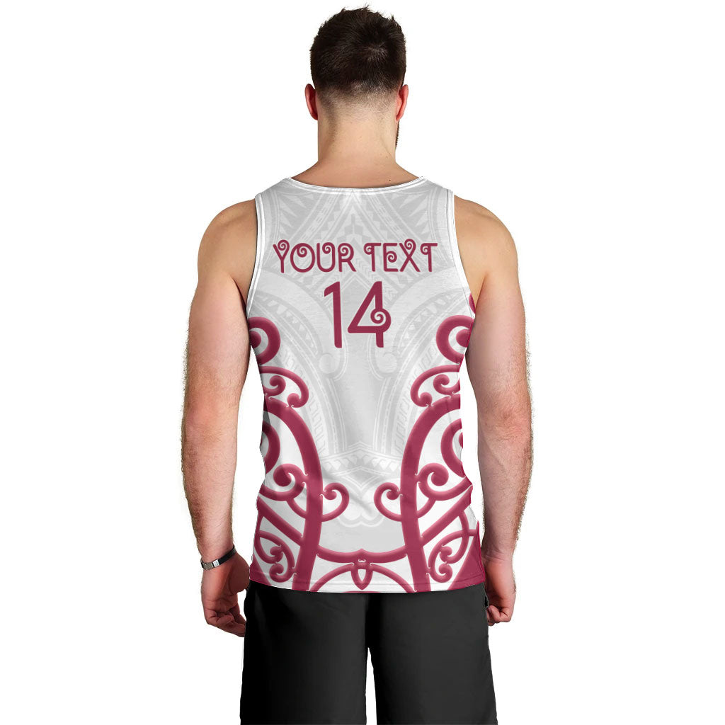 North Harbour Custom Rugby New Zealand Men Tank Top Aotearoa Maori Pukana Tiki Mascot