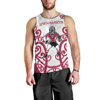 North Harbour Custom Rugby New Zealand Men Tank Top Aotearoa Maori Pukana Tiki Mascot