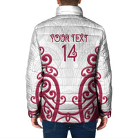 North Harbour Custom Rugby New Zealand Padded Jacket Aotearoa Maori Pukana Tiki Mascot
