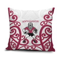 North Harbour Rugby New Zealand Pillow Cover Aotearoa Maori Pukana Tiki Mascot