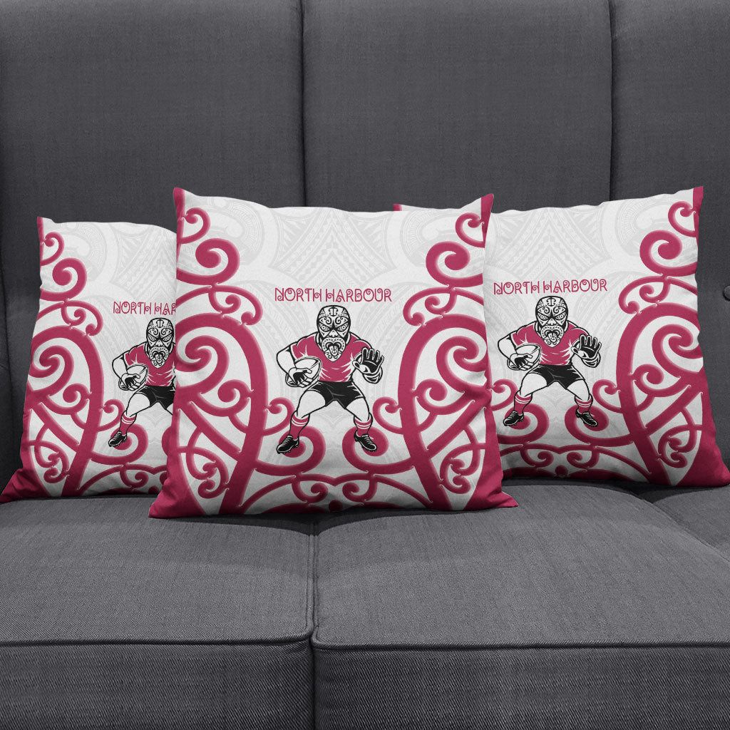 North Harbour Rugby New Zealand Pillow Cover Aotearoa Maori Pukana Tiki Mascot