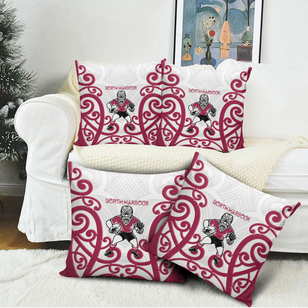 North Harbour Rugby New Zealand Pillow Cover Aotearoa Maori Pukana Tiki Mascot