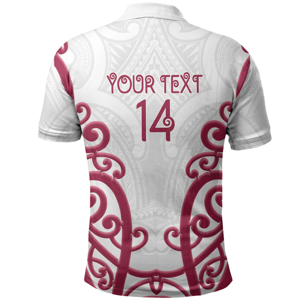 North Harbour Custom Rugby New Zealand Polo Shirt Aotearoa Maori Pukana Tiki Mascot