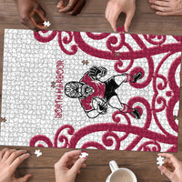 North Harbour Rugby New Zealand Puzzle Aotearoa Maori Pukana Tiki Mascot