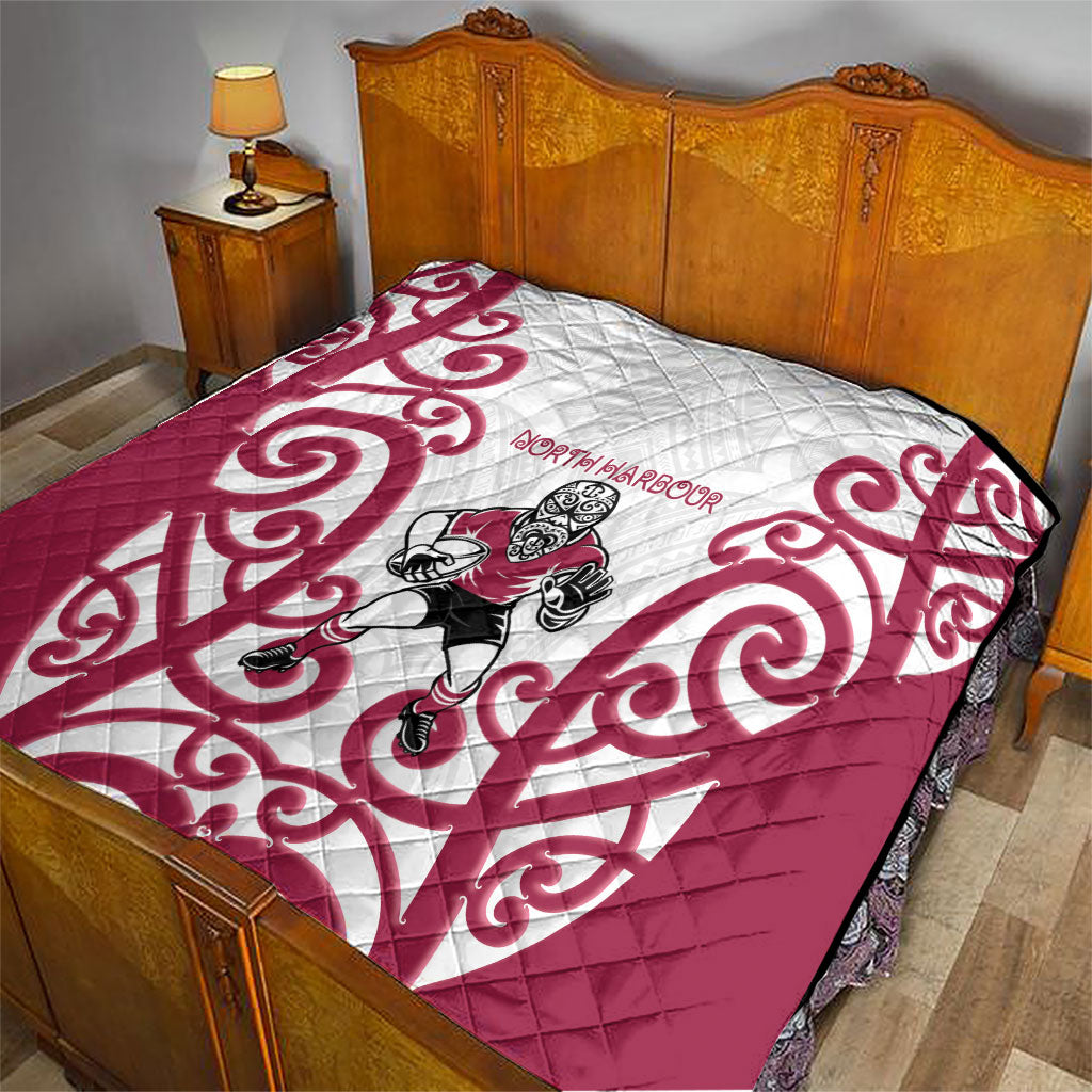 North Harbour Rugby New Zealand Quilt Aotearoa Maori Pukana Tiki Mascot
