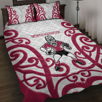North Harbour Rugby New Zealand Quilt Bed Set Aotearoa Maori Pukana Tiki Mascot