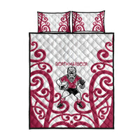 North Harbour Rugby New Zealand Quilt Bed Set Aotearoa Maori Pukana Tiki Mascot