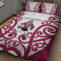 North Harbour Rugby New Zealand Quilt Bed Set Aotearoa Maori Pukana Tiki Mascot