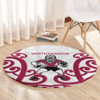 North Harbour Rugby New Zealand Round Carpet Aotearoa Maori Pukana Tiki Mascot