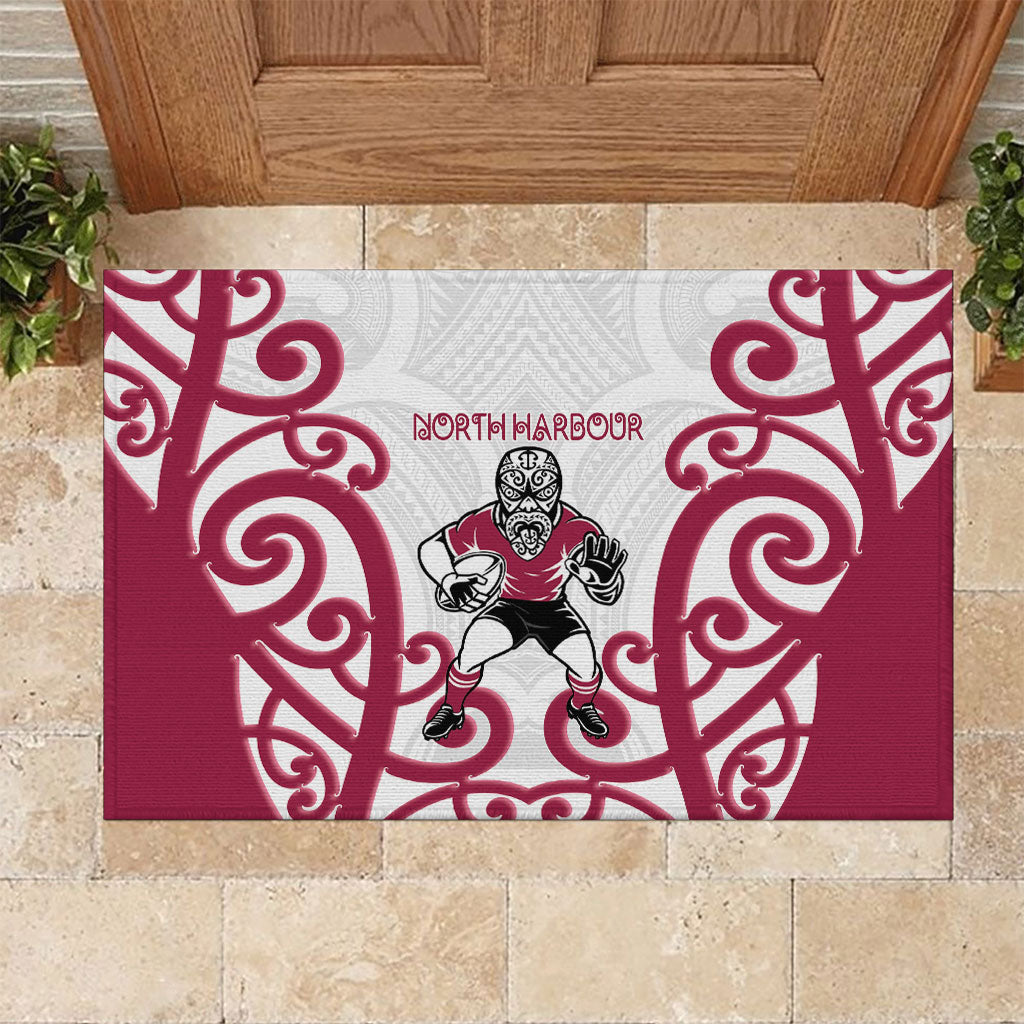 North Harbour Rugby New Zealand Rubber Doormat Aotearoa Maori Pukana Tiki Mascot