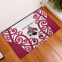 North Harbour Rugby New Zealand Rubber Doormat Aotearoa Maori Pukana Tiki Mascot