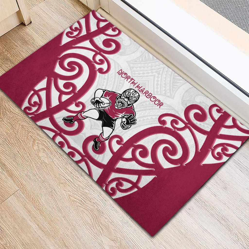North Harbour Rugby New Zealand Rubber Doormat Aotearoa Maori Pukana Tiki Mascot