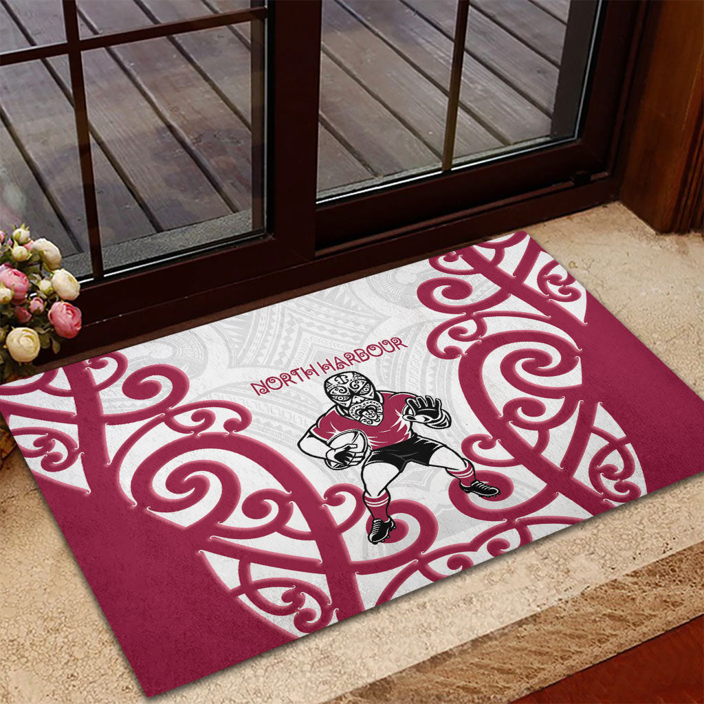 North Harbour Rugby New Zealand Rubber Doormat Aotearoa Maori Pukana Tiki Mascot