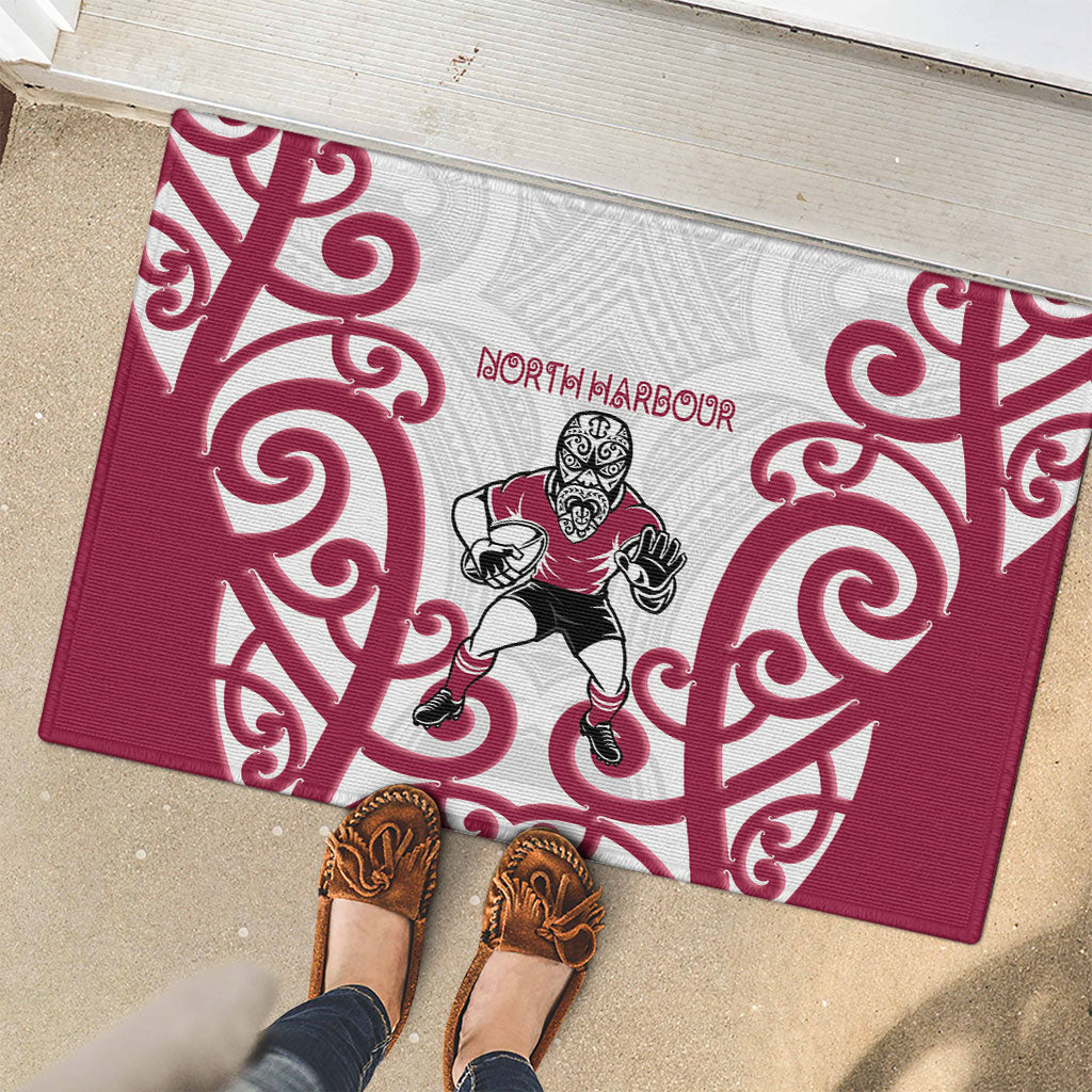 North Harbour Rugby New Zealand Rubber Doormat Aotearoa Maori Pukana Tiki Mascot