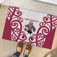North Harbour Rugby New Zealand Rubber Doormat Aotearoa Maori Pukana Tiki Mascot