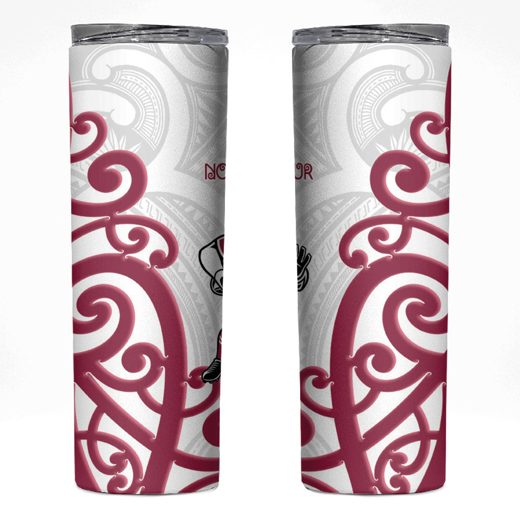 North Harbour Rugby New Zealand Skinny Tumbler Aotearoa Maori Pukana Tiki Mascot