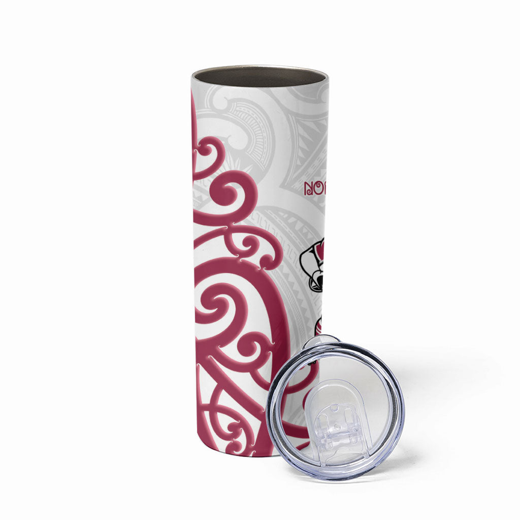North Harbour Rugby New Zealand Skinny Tumbler Aotearoa Maori Pukana Tiki Mascot