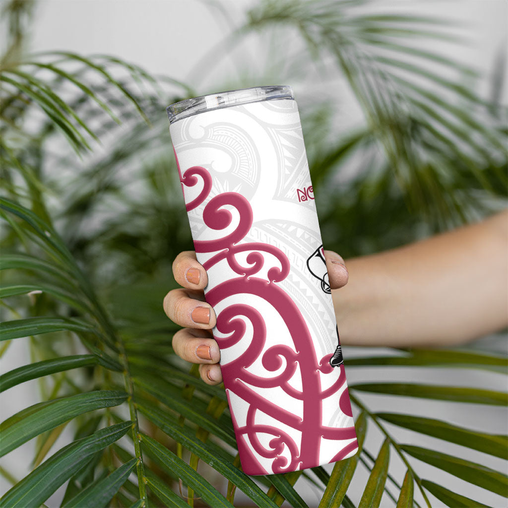 North Harbour Rugby New Zealand Skinny Tumbler Aotearoa Maori Pukana Tiki Mascot